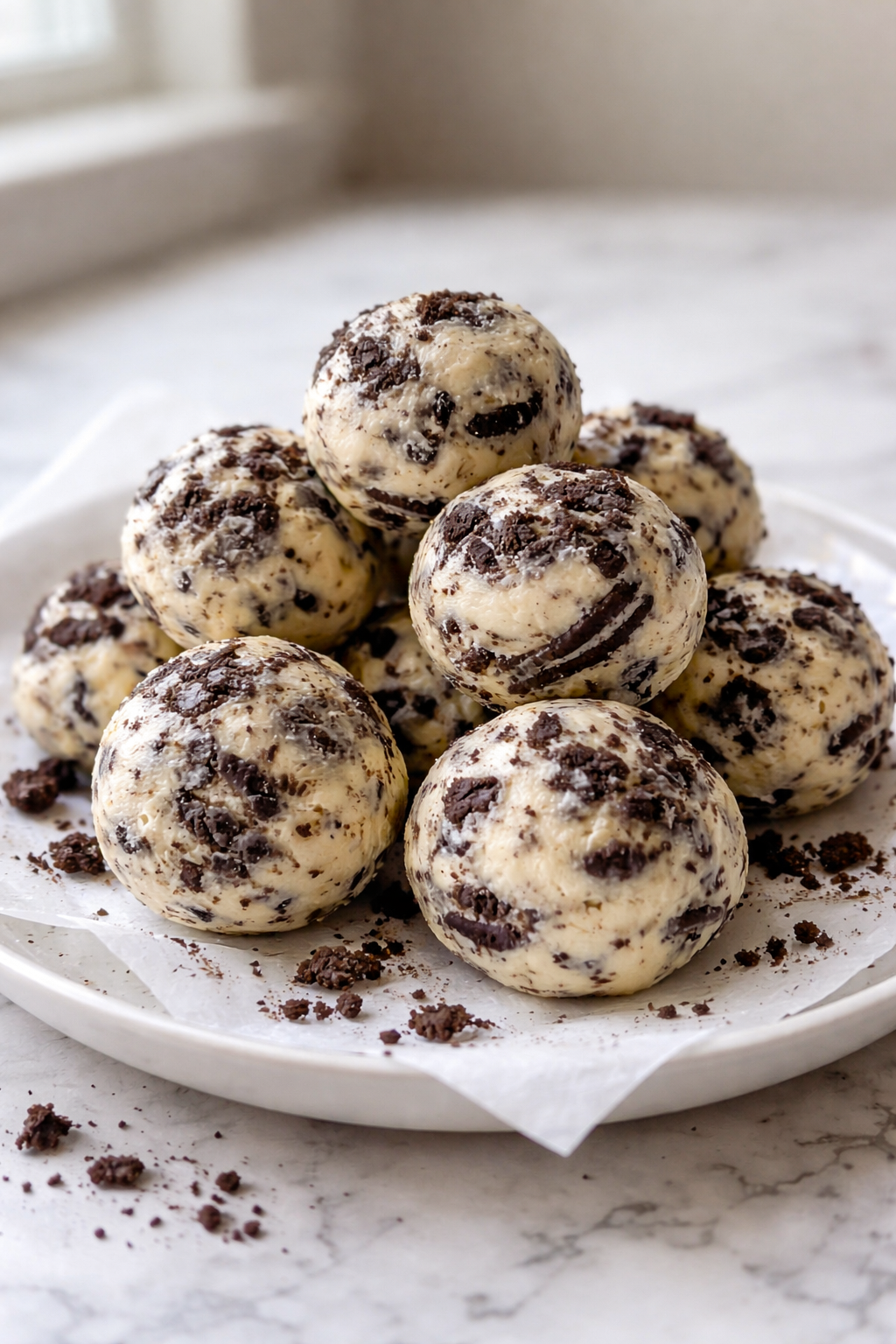 No-Bake Oreo Cream Cheese Protein Balls